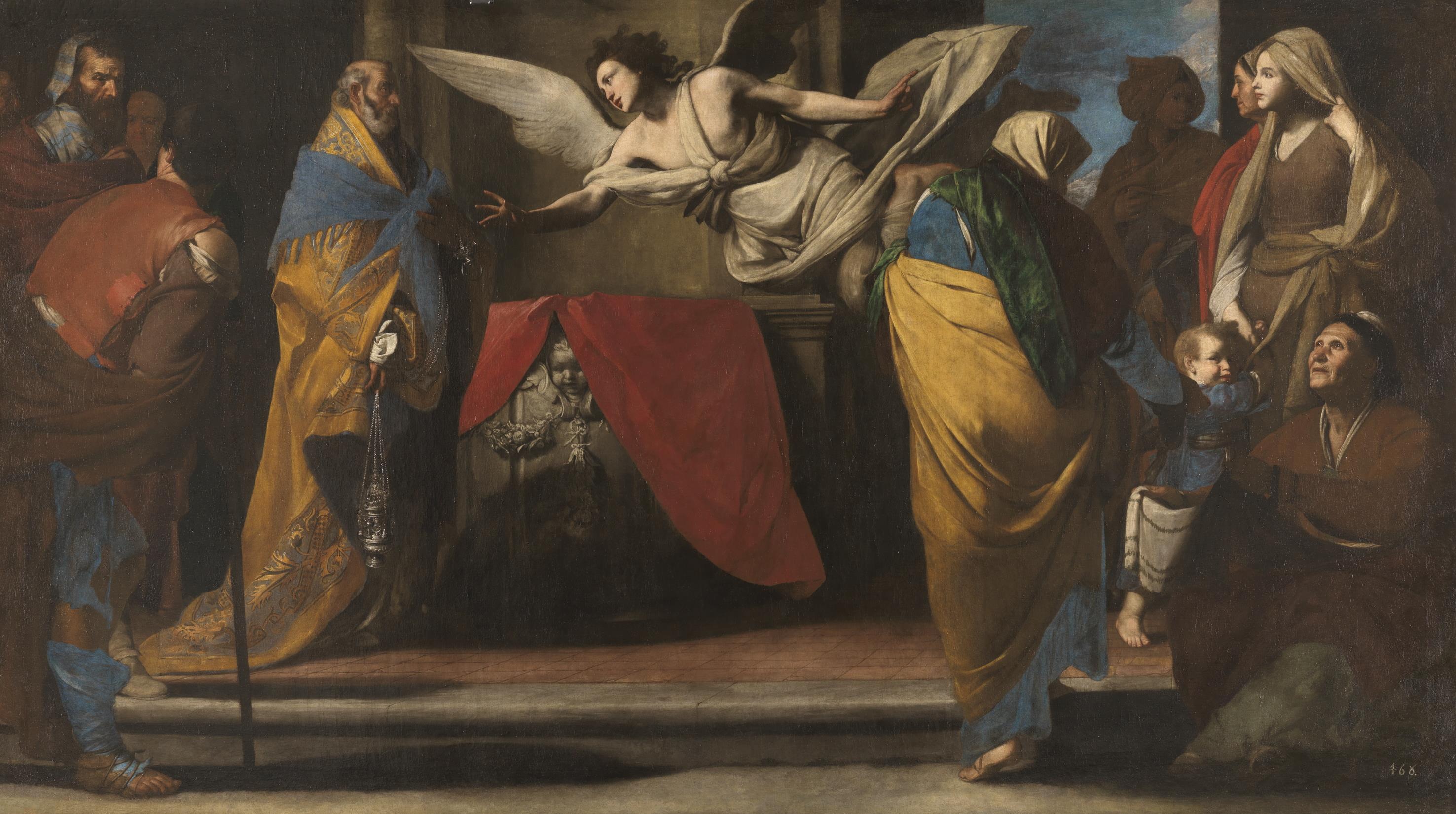 Massimo Stanzione, The Birth of John the Baptist announced to Zacharias