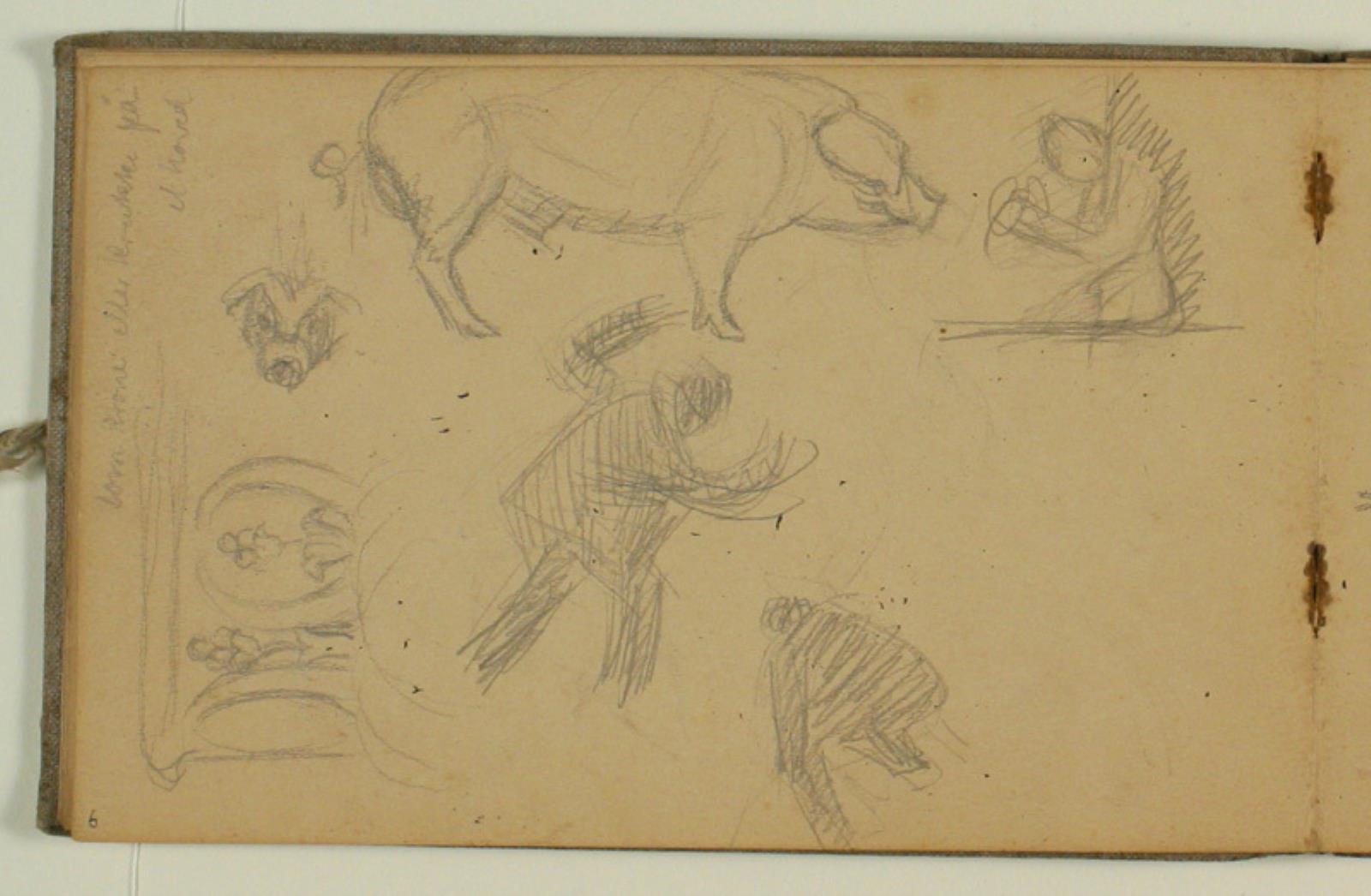 Niels Larsen Stevns, Studier af en gris, ornament og figurer