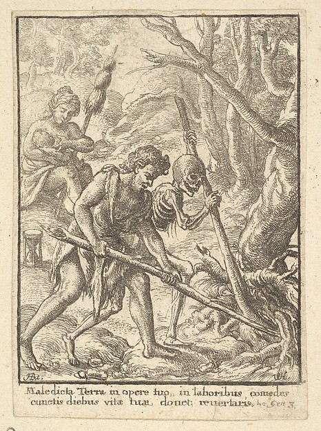 Wenceslaus Hollar, Adam Ploughing, from "Dance of Death"