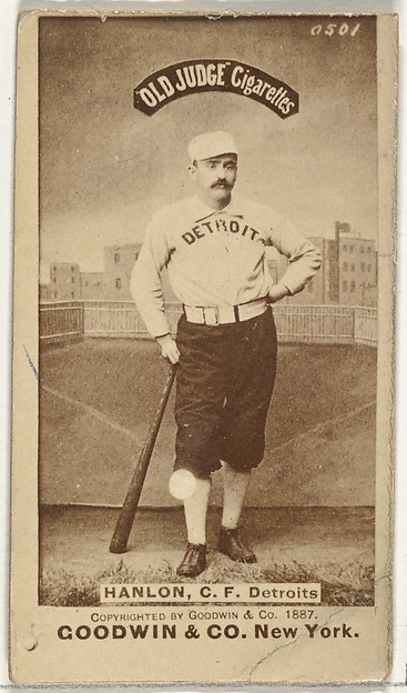 Goodwin & Company, Edward Hugh "Ned" Hanlon, Center Field, Detroit Wolverines, from the Old Judge series (N172) for Old Judge Cigarettes