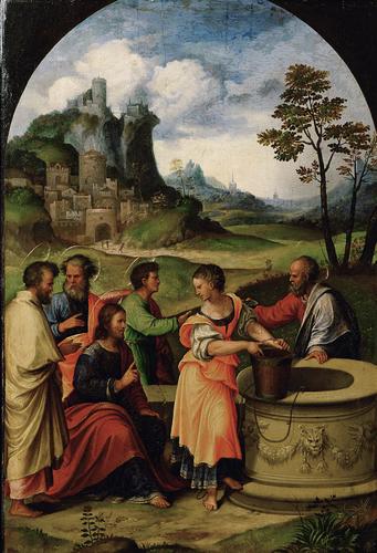 Girolamo da Treviso the Younger, Christ and the Woman of Samaria