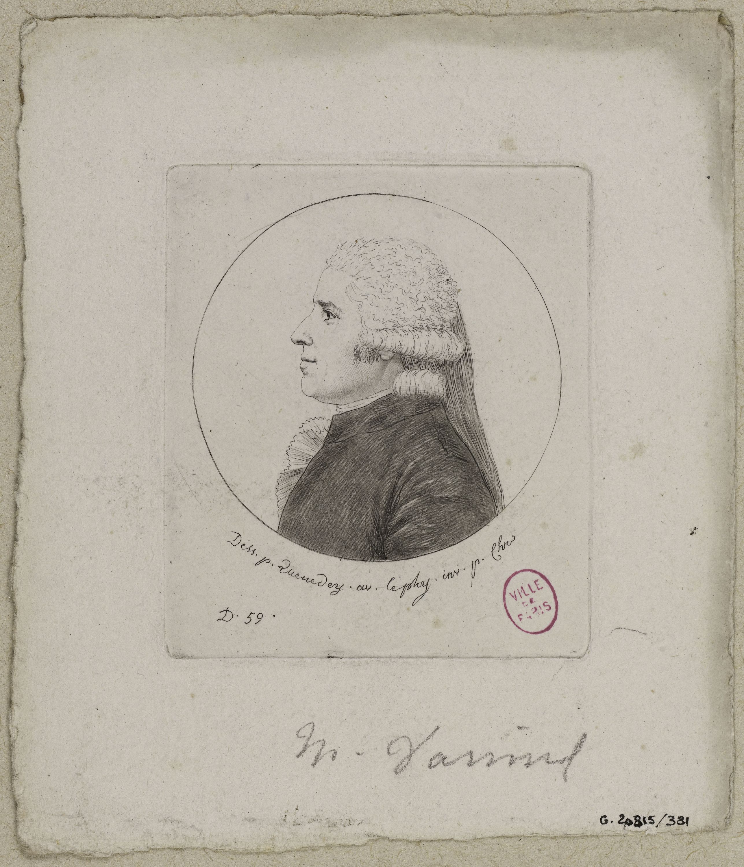 Edmé Quenedey, Portrait de Monsieur Vannin