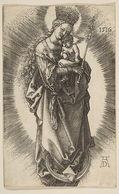 Albrecht Dürer, Virgin on the Crescent with Scepter and Starry Crown