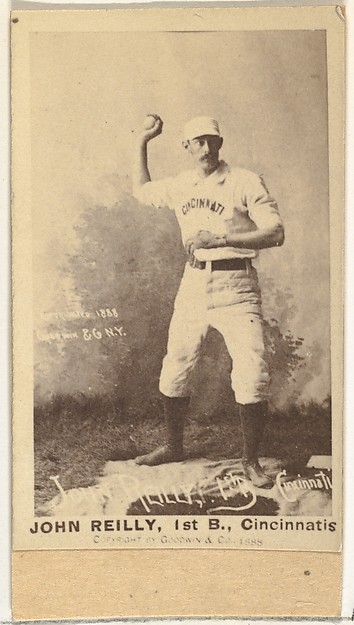 Goodwin & Company, John Good "Long John" Reilly, 1st Base, Cincinnati, from the Old Judge series (N172) for Old Judge Cigarettes