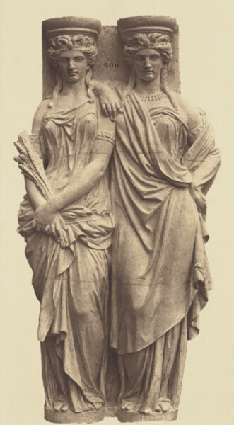 Édouard Baldus, [Caryatids by Astyanax Bosio, Decoration of the Louvre, Paris]