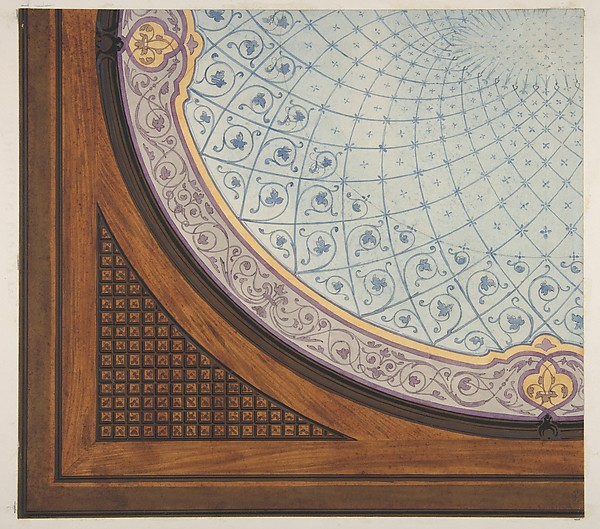 Jules-Edmond-Charles Lachaise, Design for the painted decoration of a ceiling