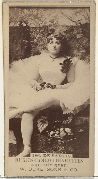 W. Duke, Sons & Co., Card Number 186, De Sartis, from the Actors and Actresses series (N145-5) issued by Duke Sons & Co. to promote Cameo Cigarettes