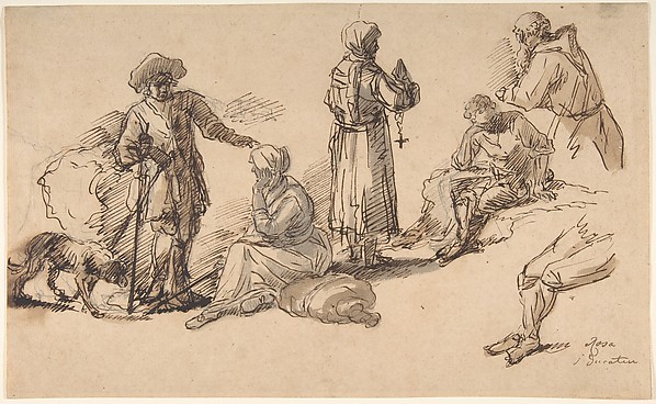 Salvator Rosa, Studies for Standing and Seated Figures