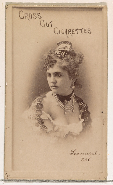 W. Duke, Sons & Co., Card Number 206, Leicester, from the Actors and Actresses series (N145-1) issued by Duke Sons & Co. to promote Cross Cut Cigarettes