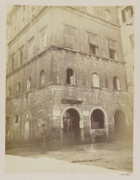 Parker, John Henry, Medieval - House at the Corner of the Via Papale and the Via del Governo Vecchio, by Bramante, c. A.D. 1500