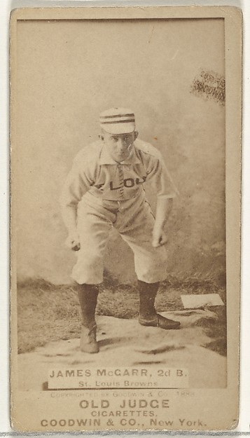 Goodwin & Company, Chippy McGarr, 2nd Base, St. Louis Browns, from the Old Judge series (N172) for Old Judge Cigarettes