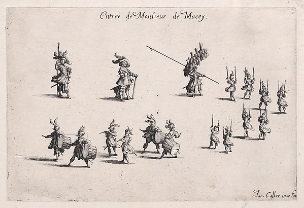 Jacques Callot, Entrée de M. de Macey (Entrance of Monsieur de Macey), from "Le Combat a la Barrière"