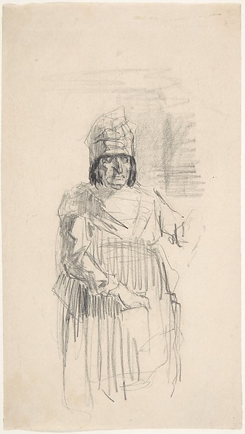 Félicien Rops, Study of a Figure with Headress