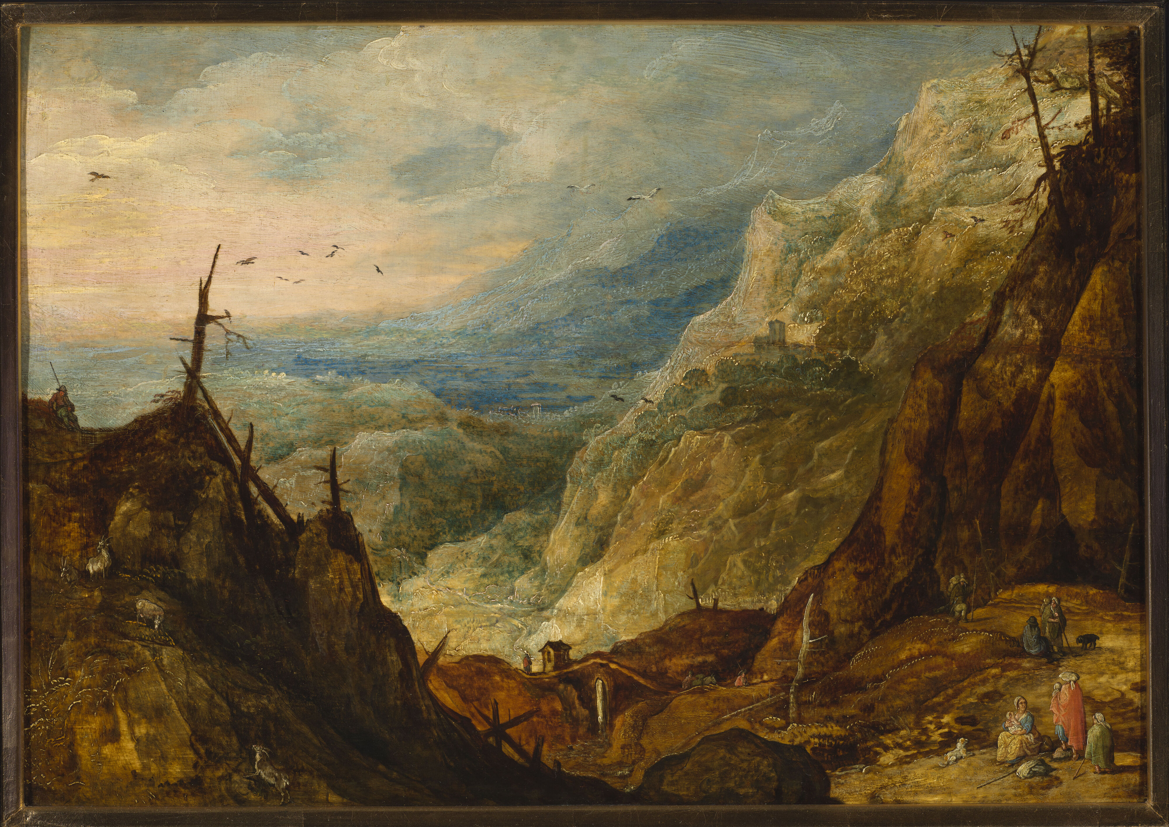 Joos de Momper the Younger, Mountain landscape with a broken tree
