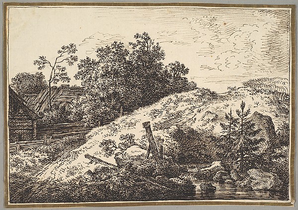 Ferdinand Kobell, Landscape with a Brook and Farm Buildings