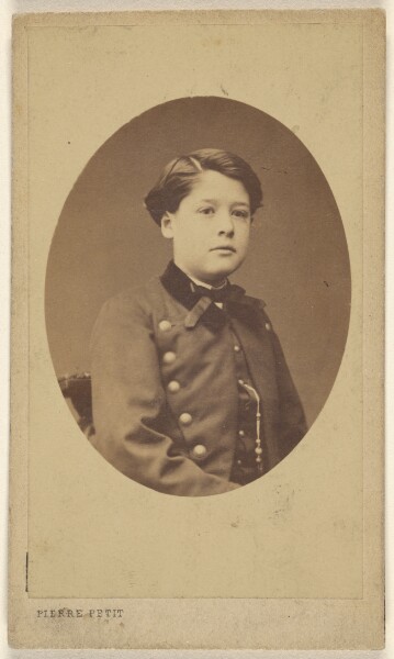 Pierre Petit, [Unidentified young boy seated, printed in quasi-oval style]