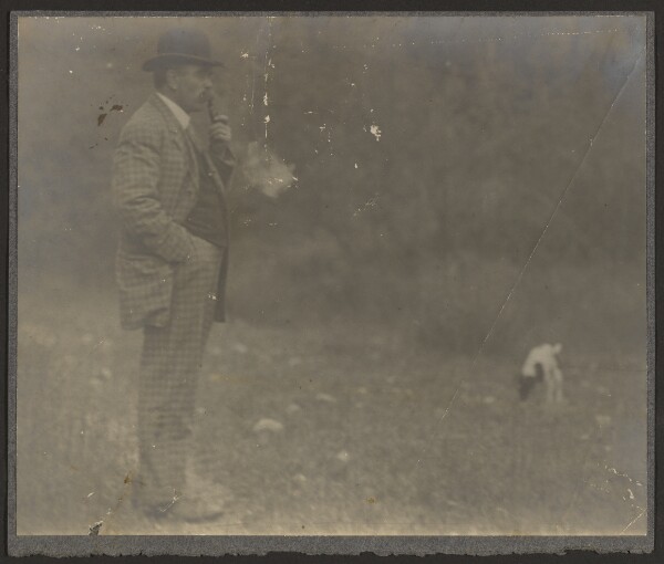 Louis Fleckenstein, [Portrait of Fleckenstein Standing with Dog]