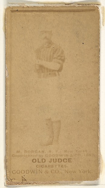 Goodwin & Company, Michael Cornelius Dorgan, Right Field, New York, from the Old Judge series (N172) for Old Judge Cigarettes