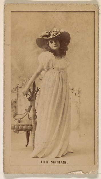 Kinney Brothers Tobacco Company, Lilie Sinclair, from the Actresses series (N245) issued by Kinney Brothers to promote Sweet Caporal Cigarettes