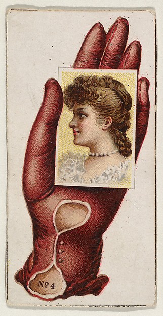 Allen & Ginter, Card Number 4, cut-out from banner advertising the Opera Gloves series (G29) for Allen & Ginter Cigarettes