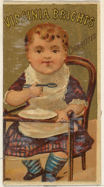 Allen & Ginter, From the Girls and Children series (N64) promoting Virginia Brights Cigarettes for Allen & Ginter brand tobacco products