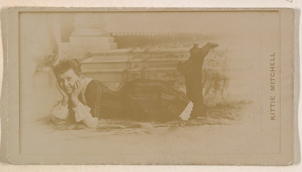 Kinney Brothers Tobacco Company, Kittie Mitchell, from the Actresses series (N245) issued by Kinney Brothers to promote Sweet Caporal Cigarettes