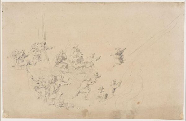 willem van de velde the elder, Sailors manning the forecastle of a ship