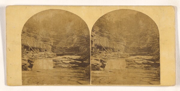 New York Stereoscopic Company, View at the top of Catskill or Kauterskill Falls. On the Catskill Mountains at an elevation of more than 2000 feet above..Hudson