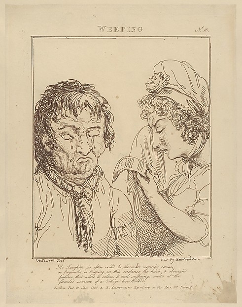 Thomas Rowlandson, Weeping (Le Brun Travested, or Caricatures of the Passions)
