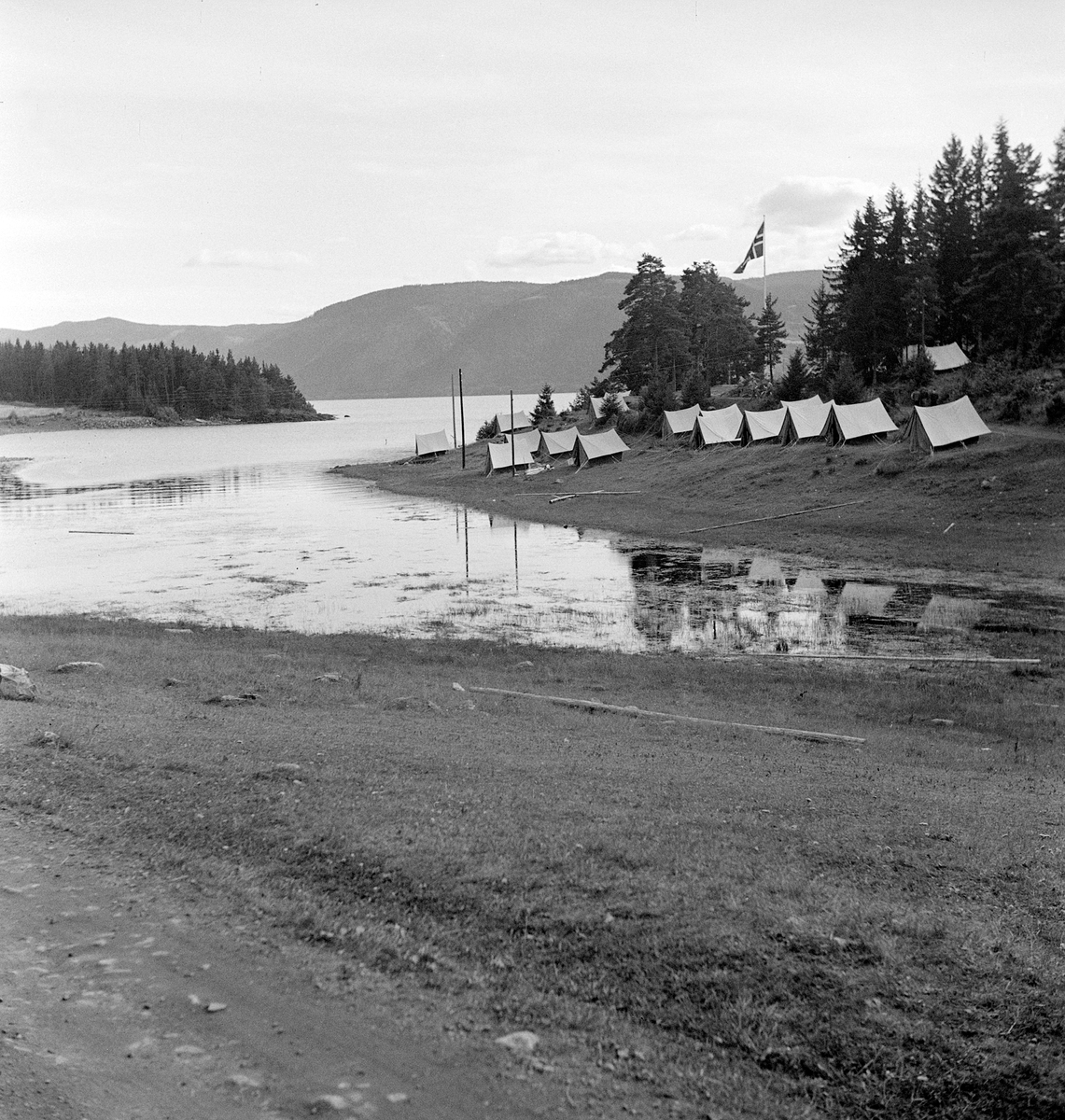 Anno Domkirkeodden, FRANSKLEIREN, TELT, GJØVIKA, MJØSA MOT SKREIA
