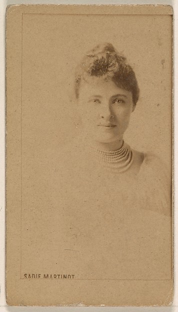 Kinney Brothers Tobacco Company, Sadie Martinot, from the Actresses series (N245) issued by Kinney Brothers to promote Sweet Caporal Cigarettes