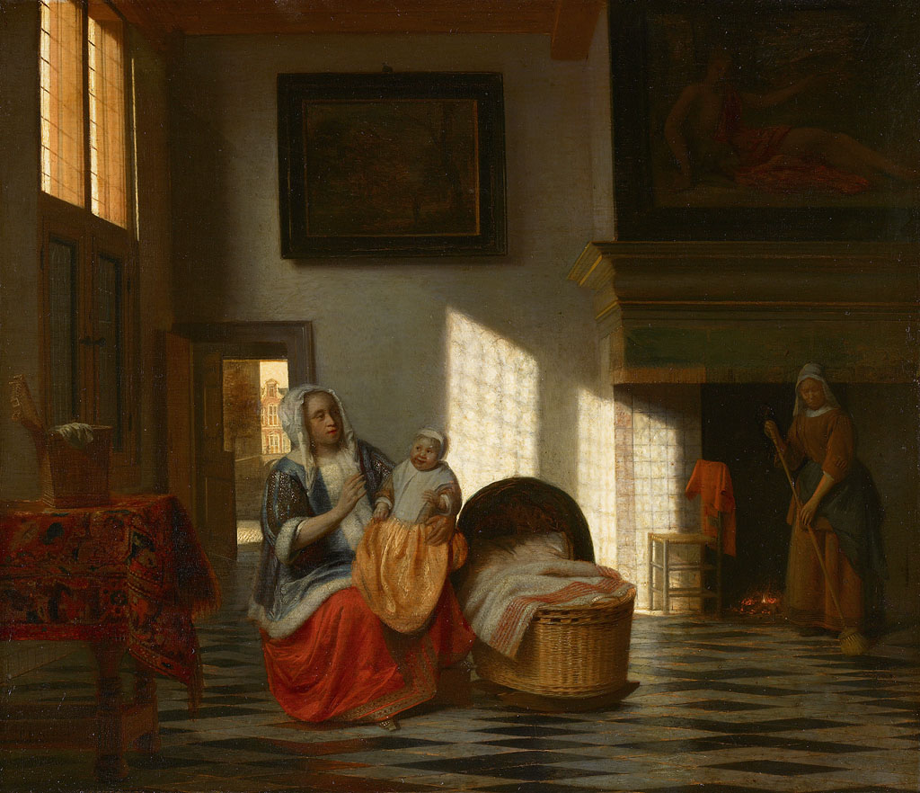 Pieter de Hooch, Mother with a Child and a Chambermaid