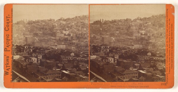 Carleton Watkins, Panorama from Telegraph Hill. (No. 16.) Grace Cathedral, Synagogue Emanuel.