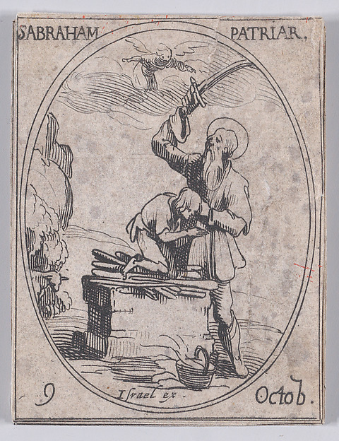 Jacques Callot, S. Abraham, patriarche (St. Abraham, Patriarch), October 9th, from "Les Images De Tous Les Saincts et Saintes de L'Année" (Images of All of the Saints and Religious Events of the Year)