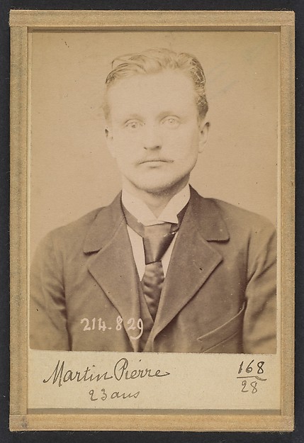 Alphonse Bertillon, Martin. Pierre. 22 ans, né à St-Léger (Saône-et-Loire). Employé de commerce. Anarchiste. 27/2/94.