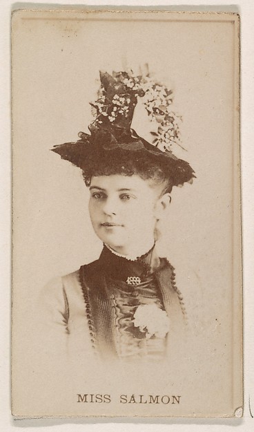 Kinney Brothers Tobacco Company, Miss Salmon, from the Actresses series (N245) issued by Kinney Brothers to promote Sweet Caporal Cigarettes
