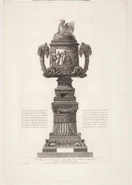Giovanni Battista Piranesi, Marmorurne på en rigt dekoreret pedestal
