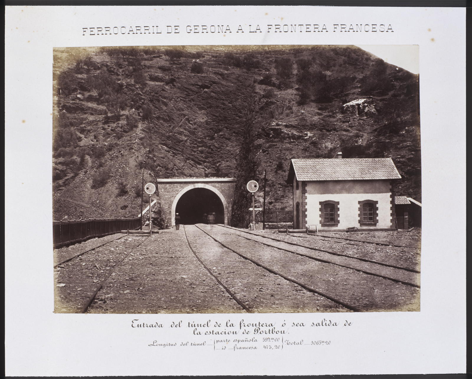 Desconegut, Railway from Gerona to the French Border. Tunnel entrance to the border post sea salida station in Portbou