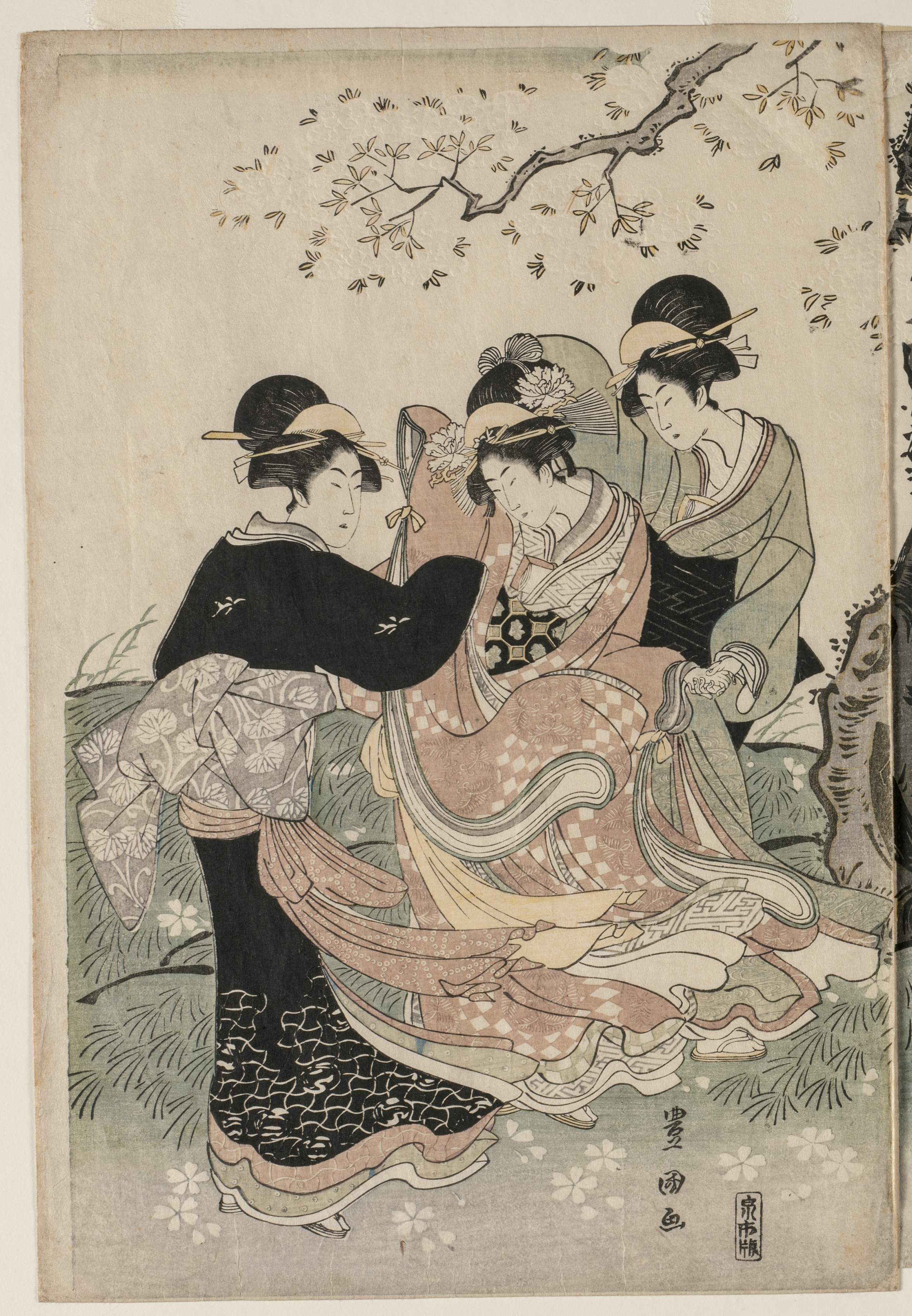 Utagawa Toyokuni, Cherry Blossoms in the Wind