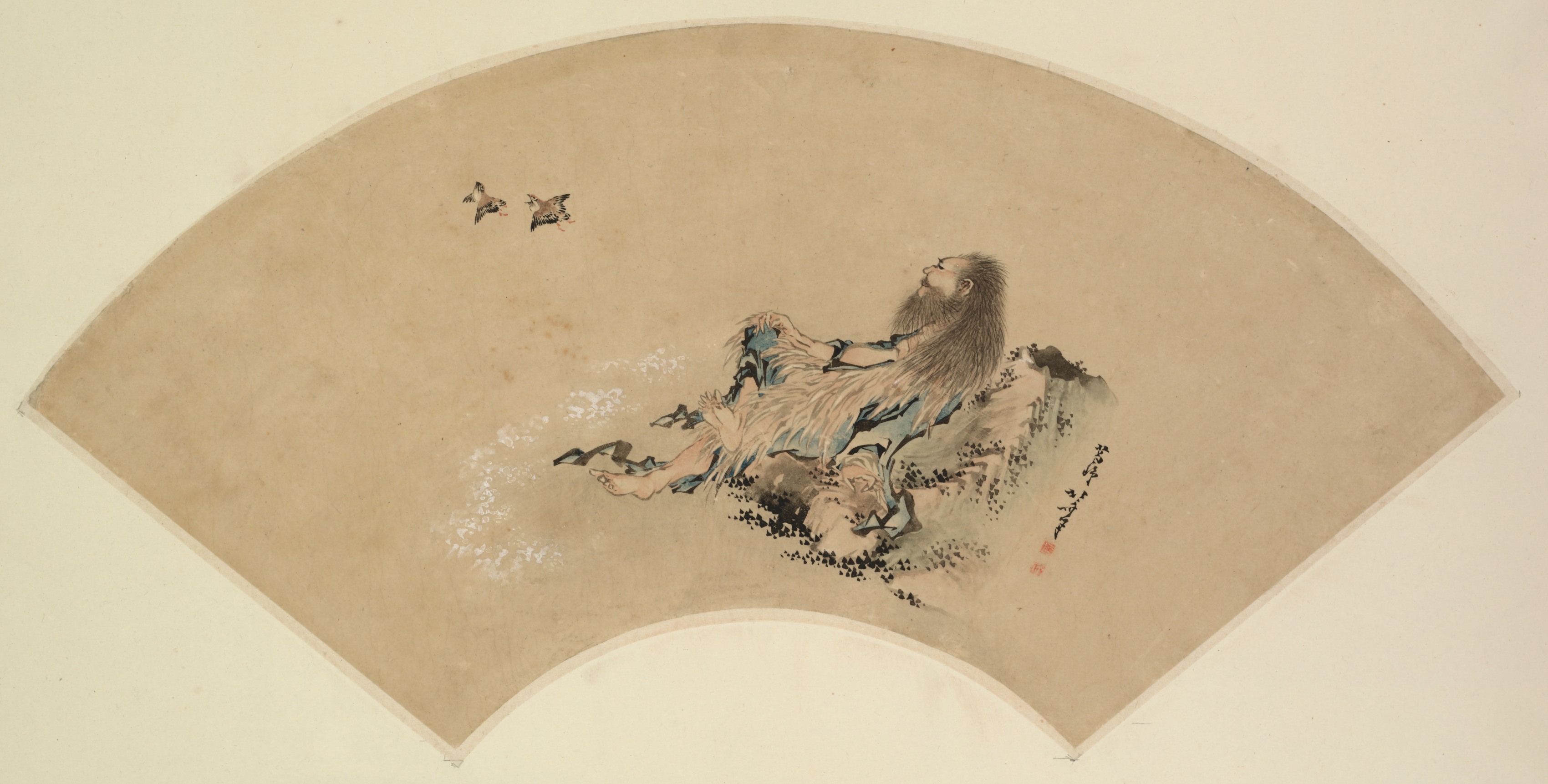 Katsushika Hokusai, Risshi by the Sea Watching Birds