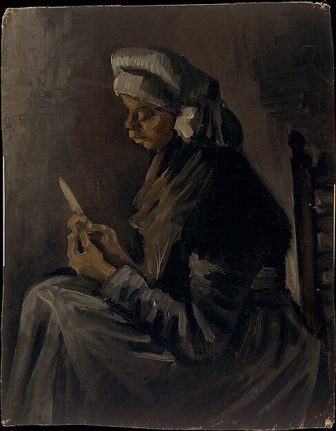 Vincent van Gogh, The Potato Peeler (reverse: Self-Portrait with a Straw Hat)