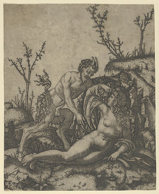 Marcantonio Raimondi, Satyr and Nymph