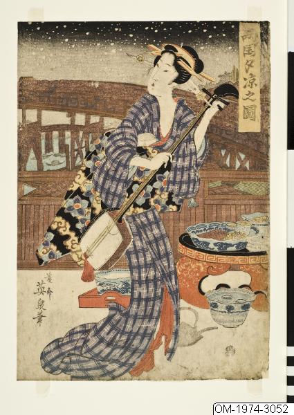Keisai Eisen, Träsnitt, Bildkonst, Woodcut, Print, Woodblock