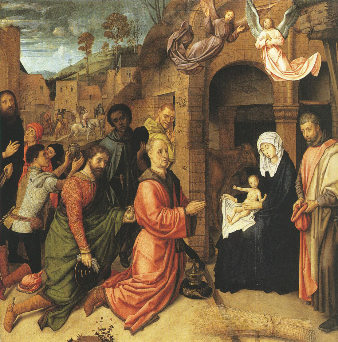 Hugo van der Goes, Adoration of the Magi before the stable on the hill