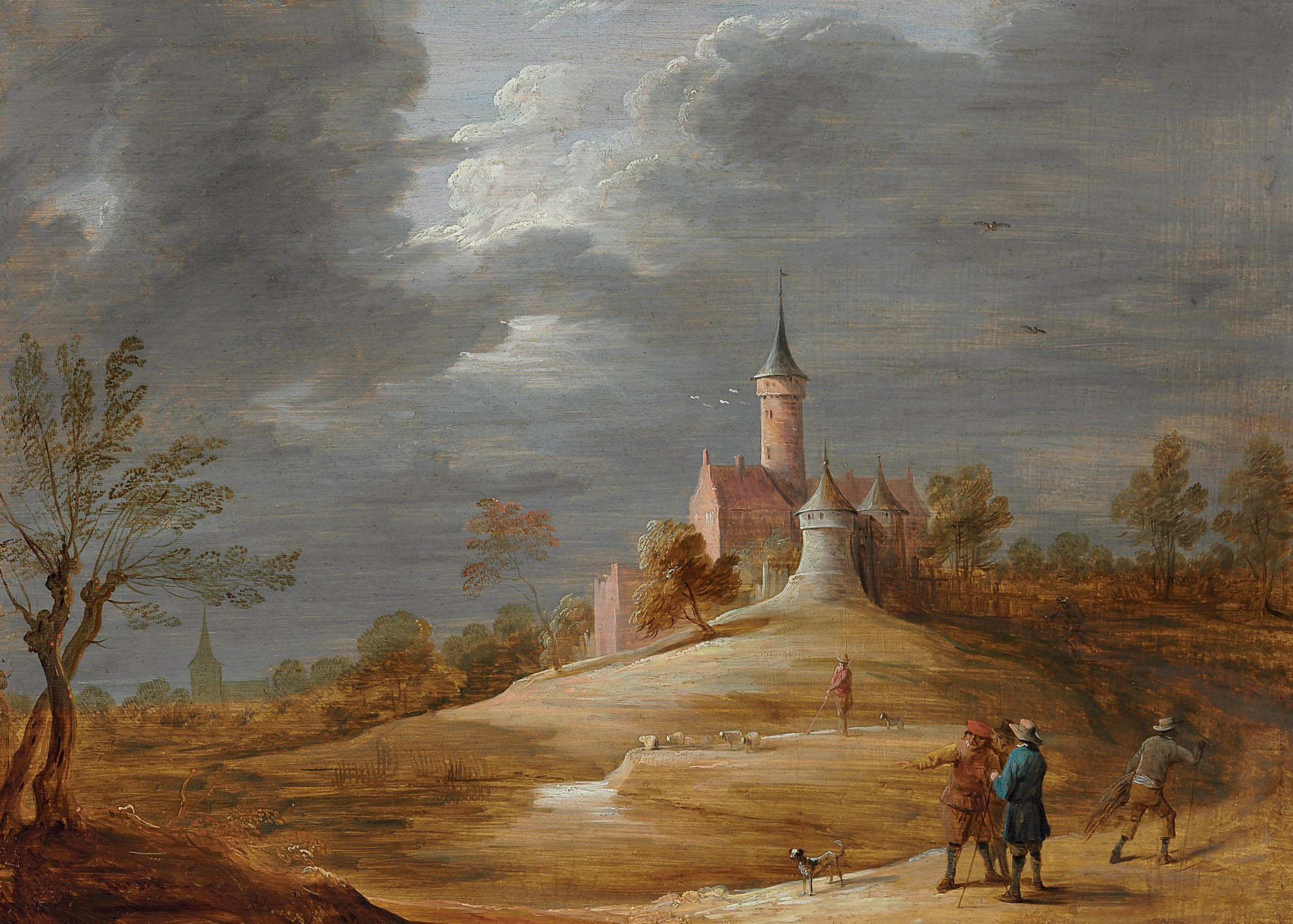 David Teniers the Younger, Figures in a landscape with a castle beyond