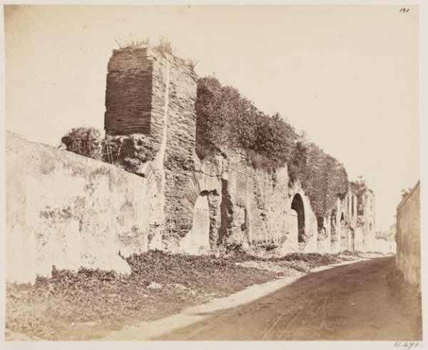 Parker, John Henry, Aqueducts - Arcade of the Aqueduct of Nero on the Caelian, showing the construction of 'Opus Lateritium'
