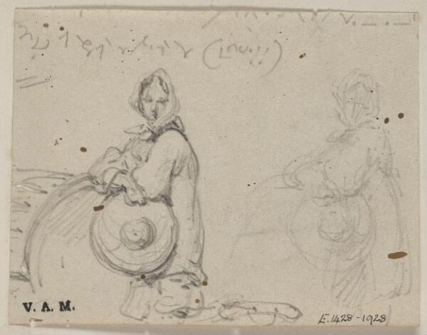 George Chinnery, Two drawings of a boatwoman