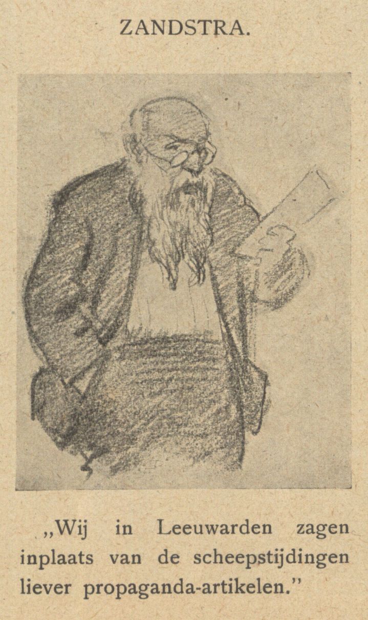 Bottema, Tjerk,draughtsman., Tekening gemaakt op congres, geplaatst in de Notenkraker van 3 april 1910