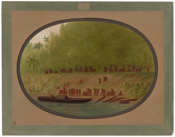 George Catlin, A Small Orejona Village