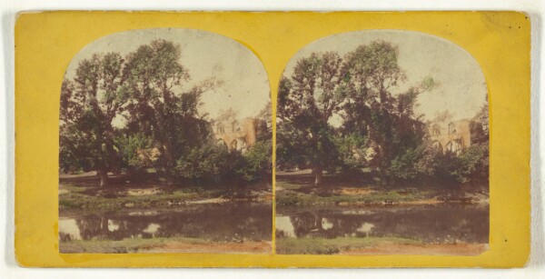 Unknown, [Pastoral scene: lake & large villa]